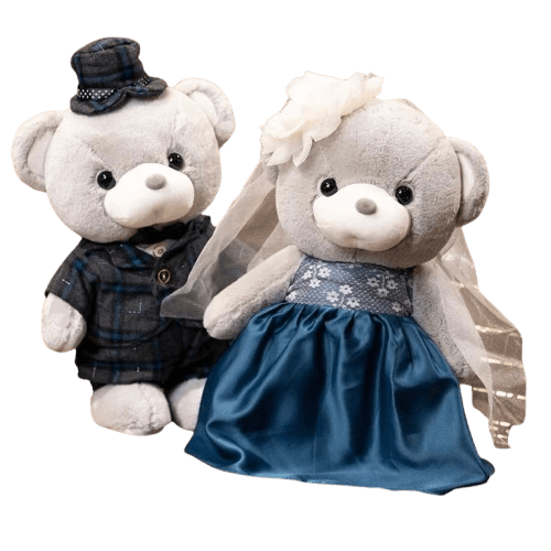 Bride and groom teddy bears