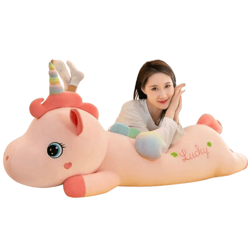 Giant unicorn teddy bear