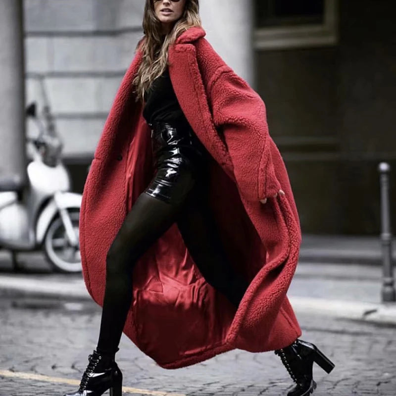 Red teddy coat