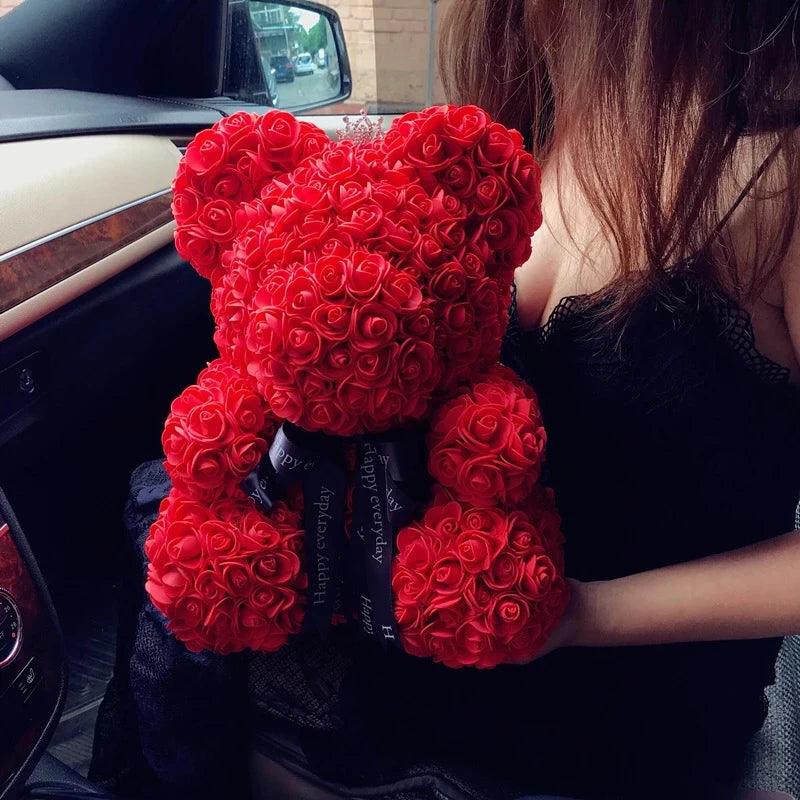 Teddy bear red rose