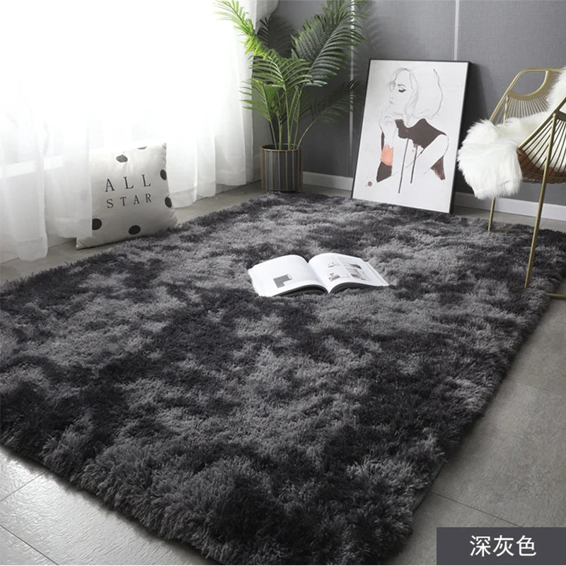 Plush rug grey