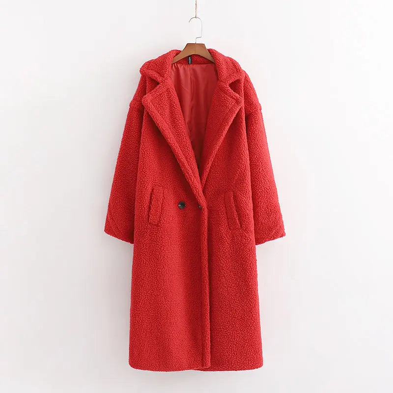 Red teddy coat