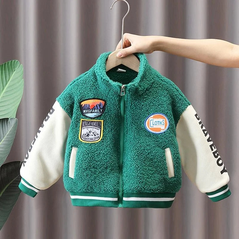 Green teddy bear coat