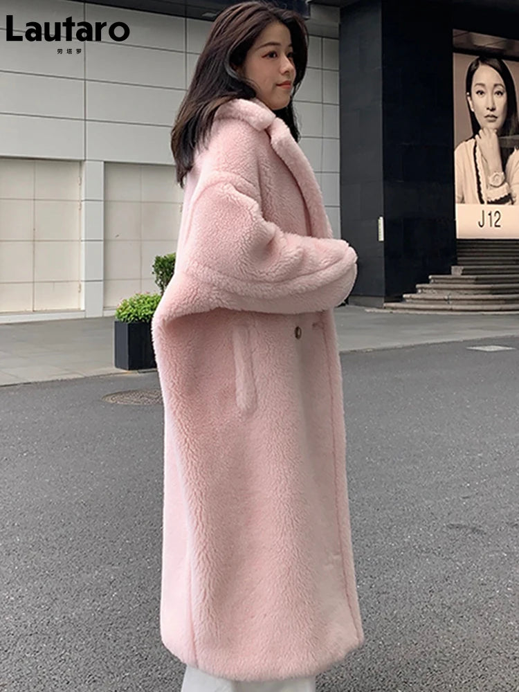 Pink teddy coats