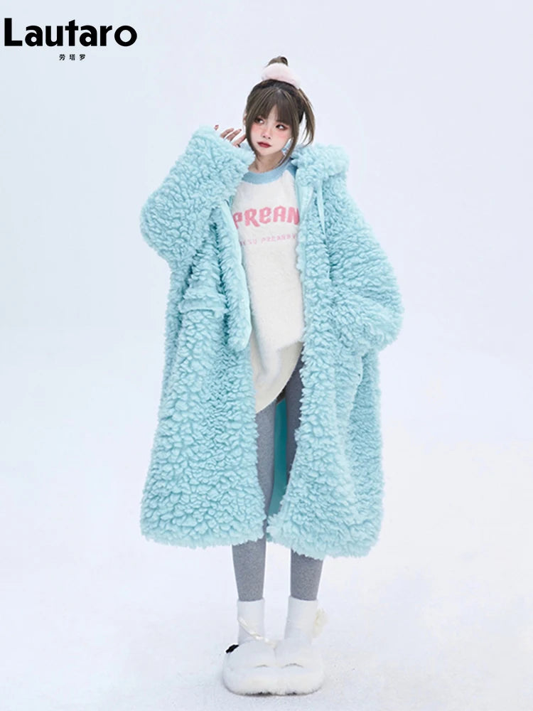 Blue teddy coat