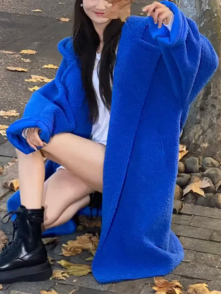 Blue teddy coats