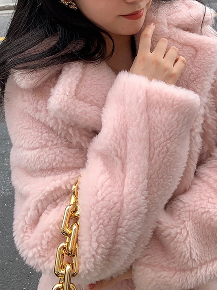 Pink teddy coats