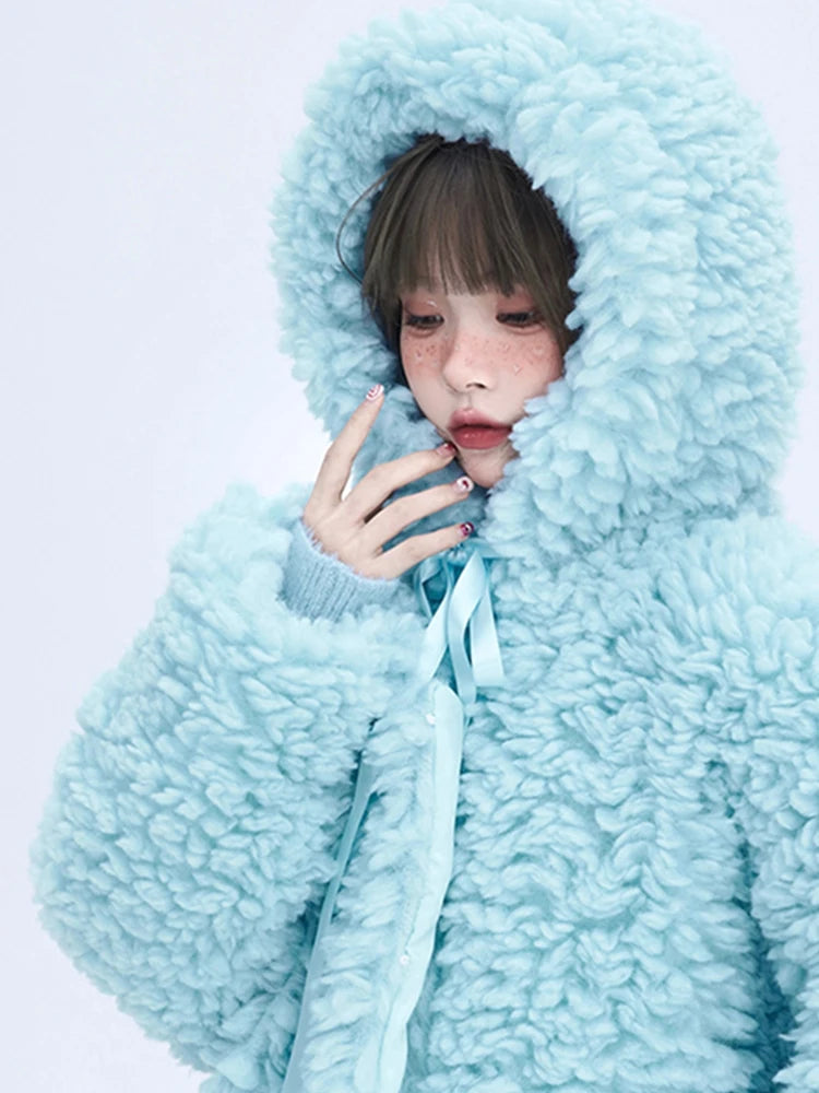 Blue teddy coat