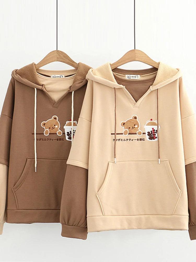 Teddy bear fleece hoodie