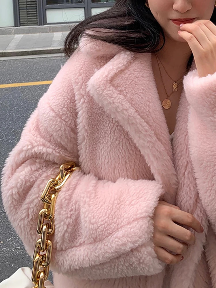 Pink teddy coats