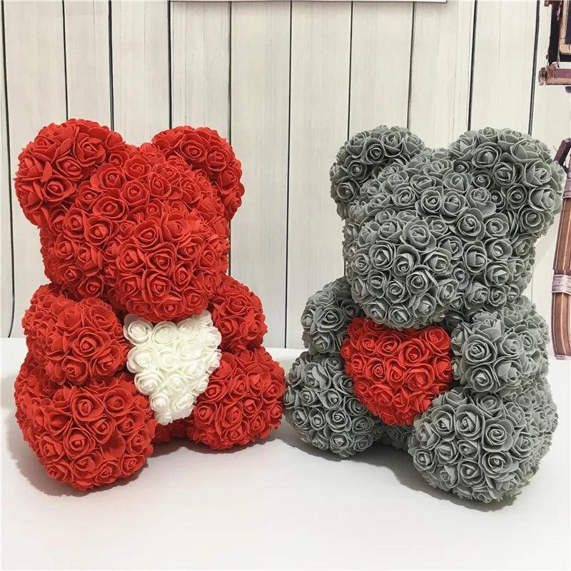 Teddy bear red rose