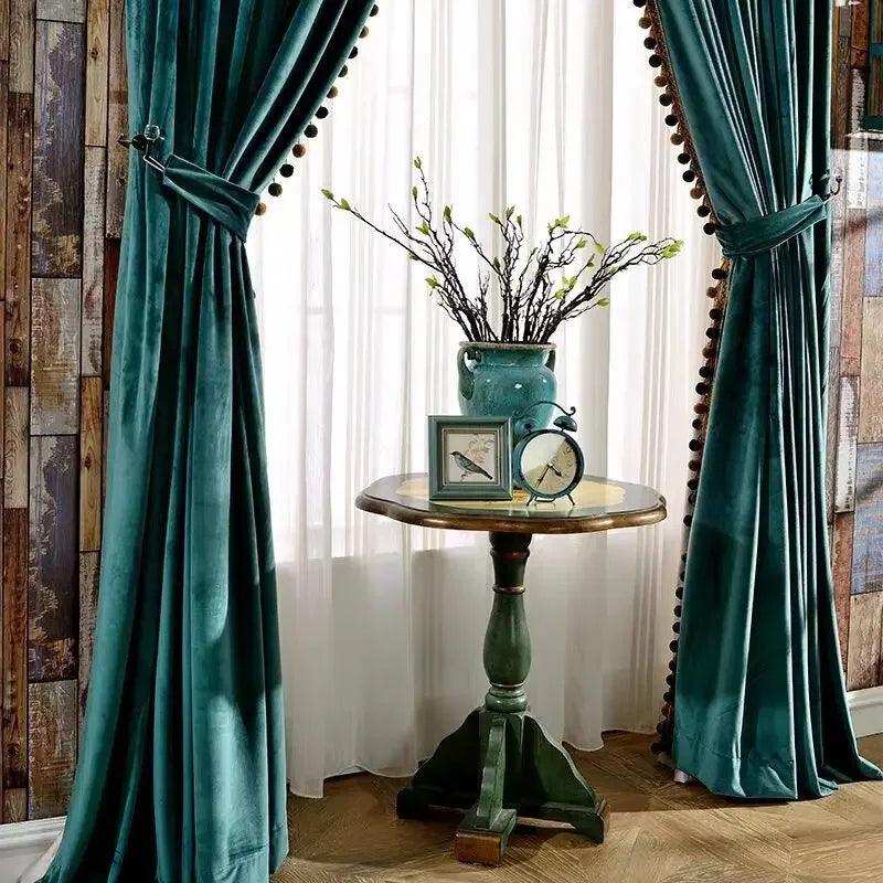 Plush velvet curtains