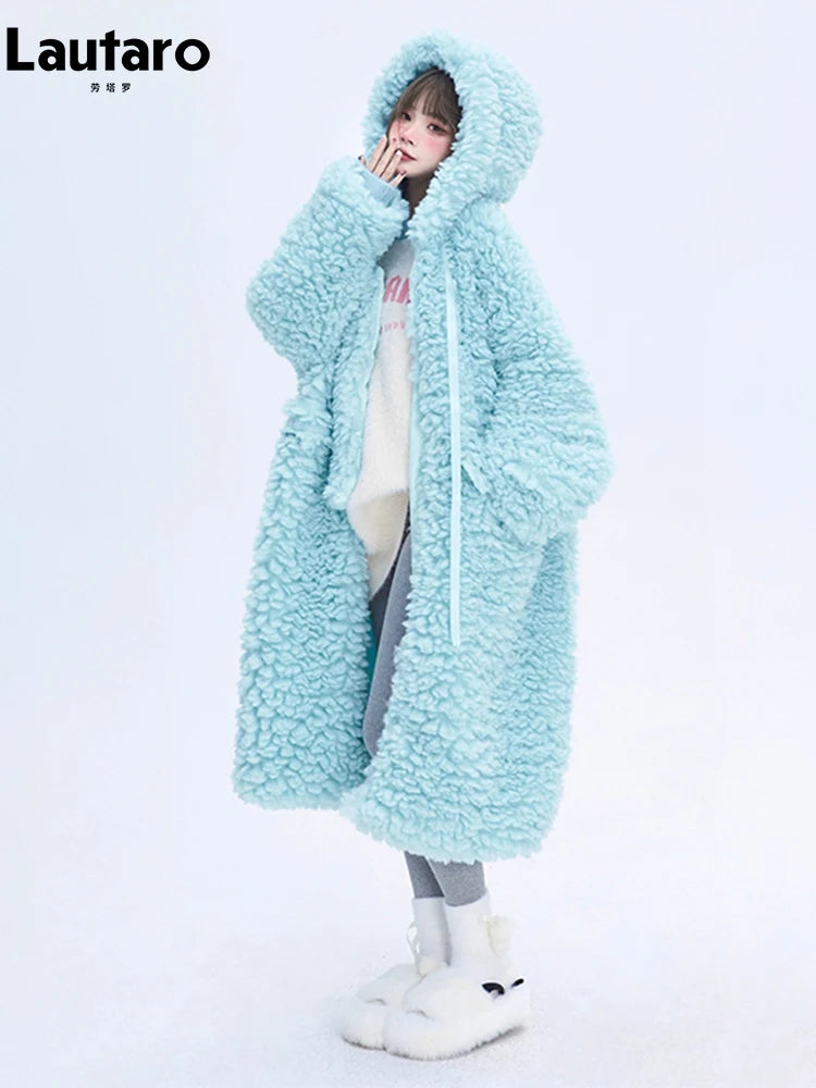 Blue teddy coat