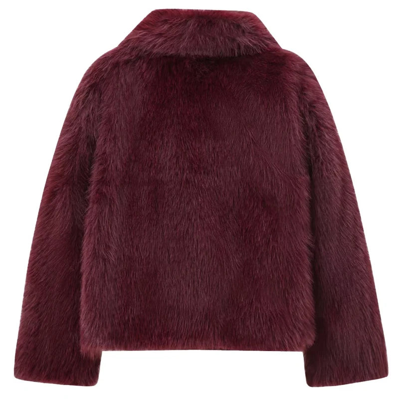 Burgundy teddy coat