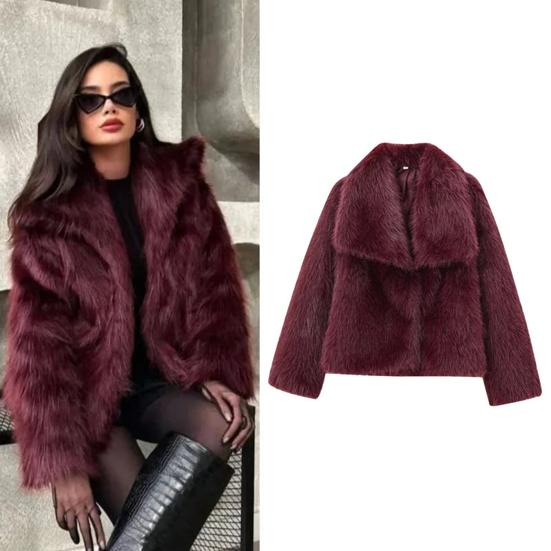 Burgundy teddy coat