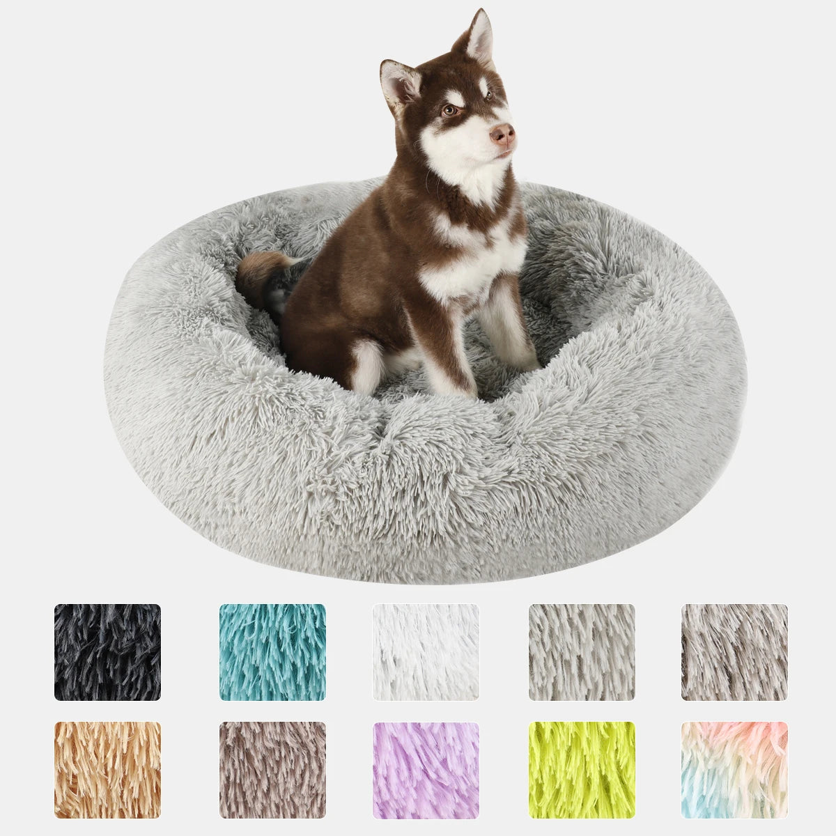 Plush dog bed