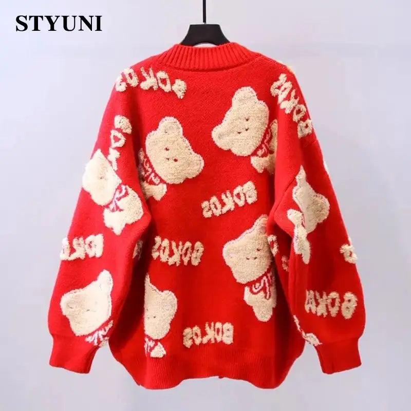 Teddy bear cardigan sweater