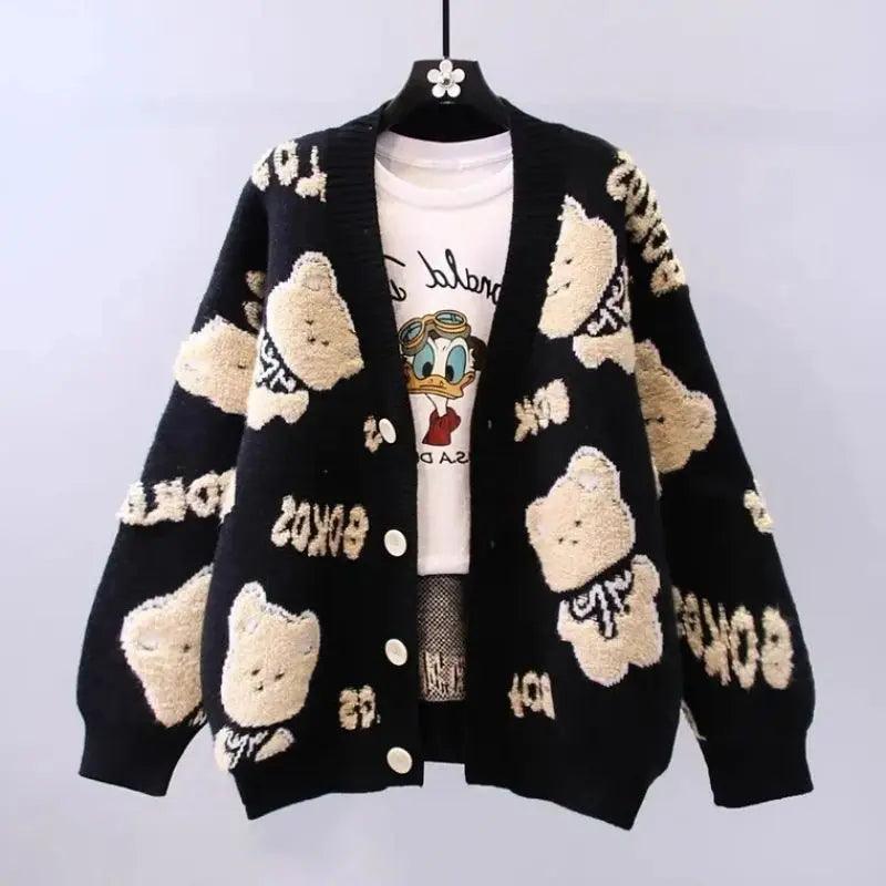 Teddy bear cardigan sweater