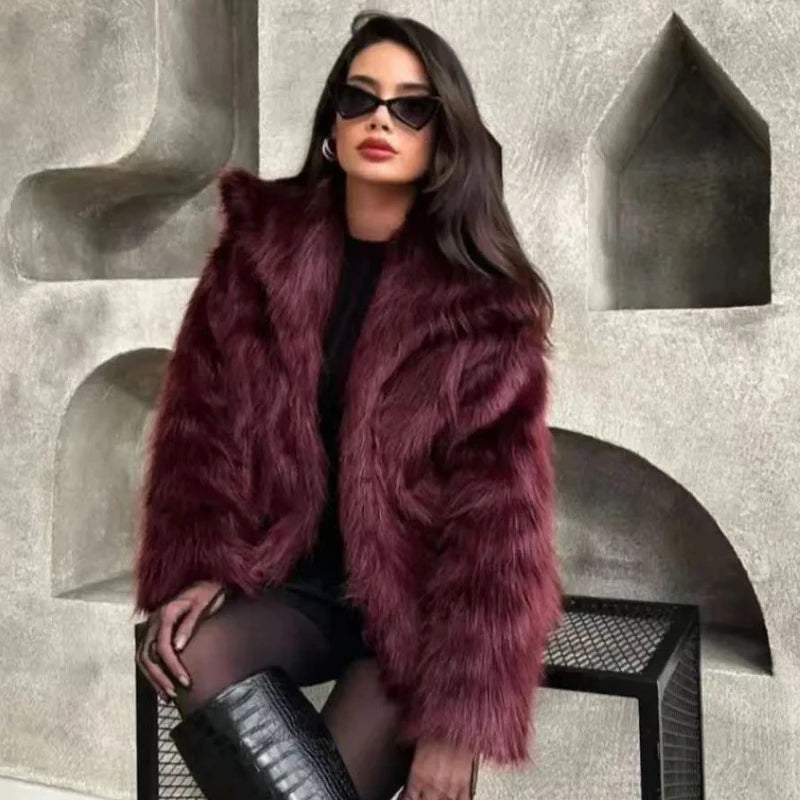 Burgundy teddy coat