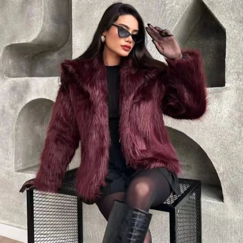 Burgundy teddy coat