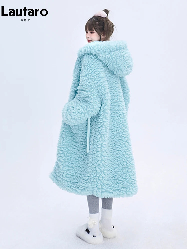 Blue teddy coat