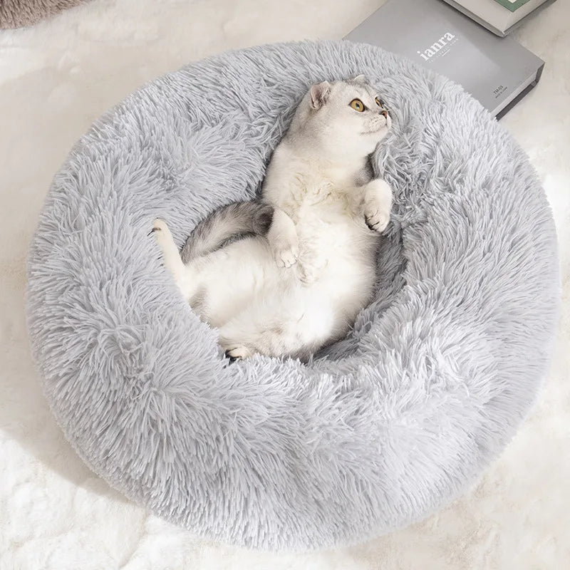 Plush dog bed