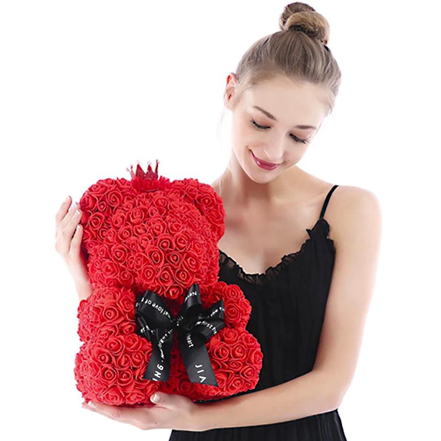 Teddy bear red rose