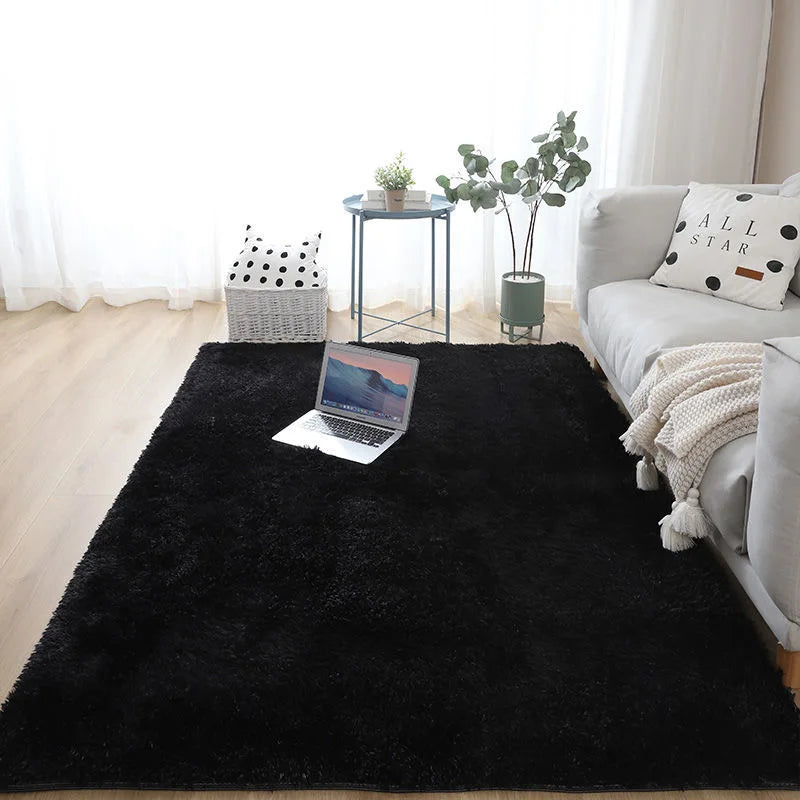 Plush rug grey