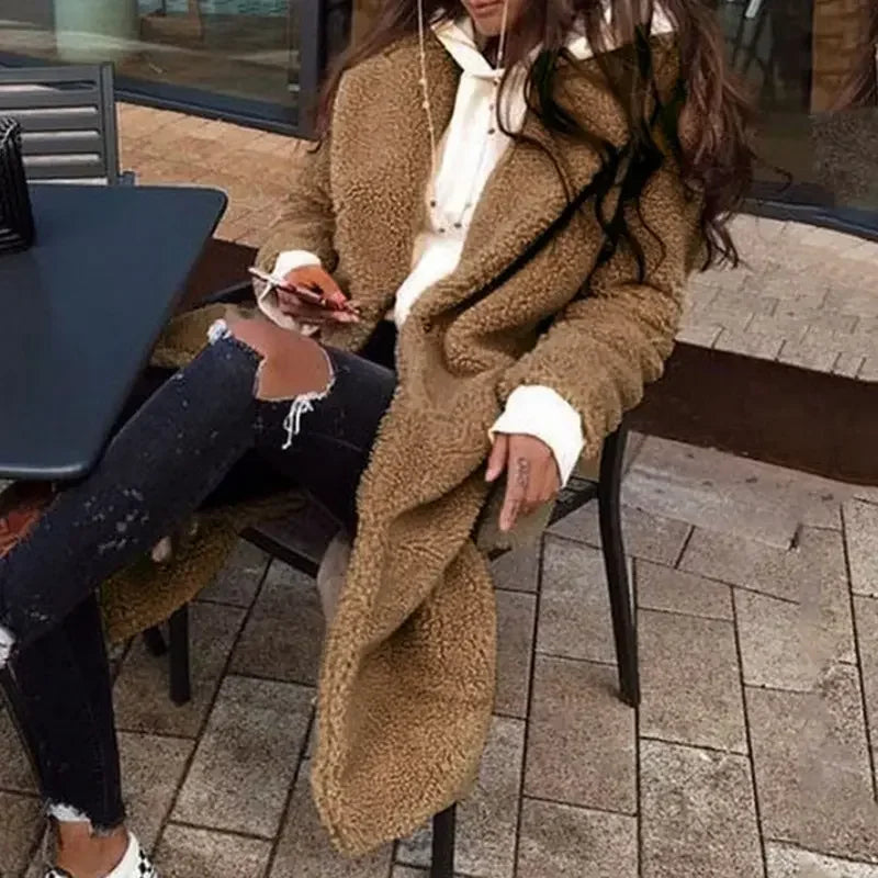 Longline teddy coat