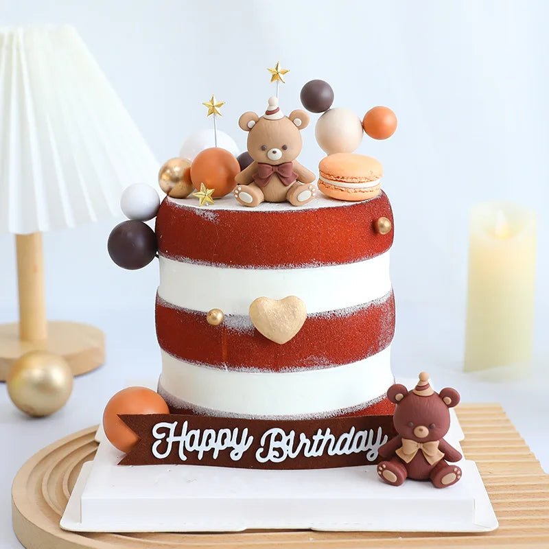 Teddy bear with birthday cake