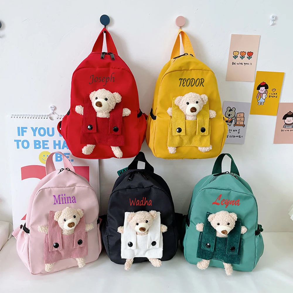 Backpack with teddy bear